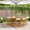 Image de vidaXL Chaises de jardin pliantes lot de 6 tissu et bois massif, siège de jardin, chaise de patio, chaise à manger de 3214611