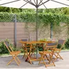 Image de vidaXL Chaises de jardin pliantes lot de 4 tissu et bois massif, siège de jardin, chaise de patio, chaise à manger de 3214613