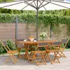 Image de vidaXL Chaises de jardin pliantes lot de 6 tissu et bois massif, siège de jardin, chaise de patio, chaise à manger de 3214614