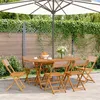 Image de Chaises de jardin pliantes lot de 6 taupe tissu et bois massif