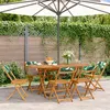 Image de Chaises de jardin pliantes lot de 6 vert tissu et bois massif