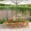 Image de Chaises de jardin pliantes lot de 8 vert tissu et bois massif