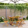 Image de Chaises de jardin pliantes lot de 4 tissu et bois massif