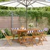 Image de Chaises de jardin pliantes lot de 6 tissu et bois massif