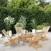 Image de vidaXL Tuinstoelen 4 st inklapbaar massief acaciahout beige3214634