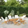 Image de Chaises de jardin pliantes lot de 6 tissu et bois massif
