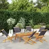 Image de vidaXL Chaises de jardin pliantes lot de 6 tissu et bois massif, siège de jardin, chaise de patio, chaise à manger de 3214641