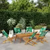 Image de Chaises de jardin pliantes lot de 6 vert tissu et bois massif