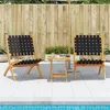 Image de vidaXL Tuinstoelen 2 st inklapbaar met tafel massief hout zwart3214219
