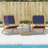 Image de Chaises pliables de jardin lot de 2 avec table bleu foncé bois