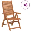 Image de Lot de 8 chaise Vidaxl exterieur pliable en acacia H. 107 cm bois
