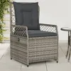 Image de vidaXL Chaises inclinables de jardin lot de 2 gris résine tressée, fauteuil de jardin inclinable, fauteuil inclinable de 368663