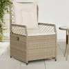 Image de vidaXL Chaises inclinables de jardin lot de 2 beige résine tressée, fauteuil de jardin inclinable, fauteuil inclinable de 368665