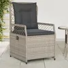 Image de vidaXL Chaises inclinables de jardin lot de2 gris clair résine tressée, fauteuil de jardin inclinable, fauteuil inclinable 368666