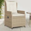 Image de Chaises inclinables de jardin lot de 2 beige résine tressée
