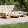 Image de Salon de jardin modulable vidaxl bois massif 6 personnes 8 pieces