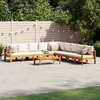 Image de Salon de jardin modulable Vidaxl bois massif beige 6 pieces 100.0 x 50 x 27 5 personnes