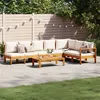 Image de Salon de jardin modulable Vidaxl 5 pieces 4 personnes beige 100.0 x 50 x 27 bois massif
