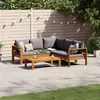 Image de Salon de jardin modulable Vidaxl bois massif gris 4 pieces 114.0 x 68 x 64 3 personnes
