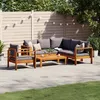 Image de Salon de jardin modulable Vidaxl bois massif gris 5 pieces 68 x 114 x 64 4 personnes