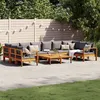 Image de Salon de jardin modulable Vidaxl bois massif gris 8 pieces 6 personnes