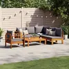 Image de Salon de jardin modulable Vidaxl gris 4 personnes 5 pieces 68 x 114 x 64 cm bois massif
