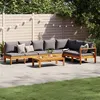 Image de Salon de jardin modulable Vidaxl 5 pieces gris 4 personnes 100.0 x 50 x 27 cm bois massif