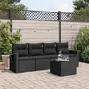 Image de Salon de jardin modulable vidaxl resine tressee noir 5 pieces 55 x 62 x 69 cm 2 personnes