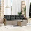 Image de vidaXL Salon de Jardin avec Coussins 5 pcs, Canapés de Terrasse, Ensemble de Meubles de Patio, Mobilier d'Extérieur, Gris 3219891