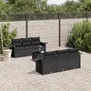 Image de Salon de jardin modulable vidaxl resine tressee 7 pieces noir 55 x 62 x 69 cm 2 personnes