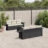 Image de vidaXL Salon de Jardin avec Coussins 7 pcs, Canapés de Terrasse, Ensemble de Meubles de Patio, Mobilier d'Extérieur, Noir 3219905