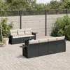 Image de vidaXL Salon de Jardin avec Coussins 8 pcs, Canapés de Terrasse, Ensemble de Meubles de Patio, Mobilier d'Extérieur, Noir 3219925