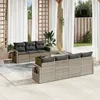 Image de Salon de jardin modulable VIDAXL rotin gris 8 pieces 7 personnes
