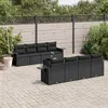 Image de Salon de jardin modulable vidaxl 8 personnes resine tressee noir 55 x 62 x 69 cm 9 pieces