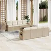 Image de Salon de jardin modulable Vidaxl rotin beige 9 pieces
