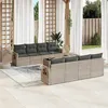Image de vidaXL Salon de Jardin avec Coussins 9 pcs, Canapés de Terrasse, Ensemble de Meubles de Patio, Mobilier d'Extérieur, Gris 3219951