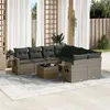 Image de vidaXL Salon de Jardin avec Coussins 9 pcs, Canapés de Terrasse, Ensemble de Meubles de Patio, Mobilier d'Extérieur, Gris 3219959