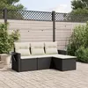 Image de vidaXL Salon de Jardin avec Coussins 4 pcs, Canapés de Terrasse, Ensemble de Meubles de Patio, Mobilier d'Extérieur, Noir 3220065