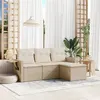 Image de Salon de jardin modulable VIDAXL rotin beige 4 pieces 4 personnes