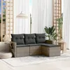 Image de vidaXL Salon de Jardin avec Coussins 4 pcs, Canapés de Terrasse, Ensemble de Meubles de Patio, Mobilier d'Extérieur, Gris 3220069