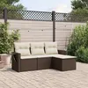 Image de vidaXL Salon de Jardin avec Coussins 4 pcs, Canapés de Terrasse, Ensemble de Meubles de Patio, Mobilier d'Extérieur, Marron 3220072