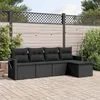 Image de vidaXL Salon de Jardin avec Coussins 5 pcs, Canapés de Terrasse, Ensemble de Meubles de Patio, Mobilier d'Extérieur, Noir 3220084