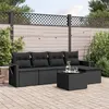 Image de vidaXL Salon de Jardin avec Coussins 6 pcs, Canapés de Terrasse, Ensemble de Meubles de Patio, Mobilier d'Extérieur, Noir 3220094