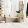 Image de Salon de jardin modulable vidaxl 4 pieces resine tressee 4 personnes 62 x 62 x 69 cm beige