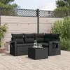 Image de Salon de jardin modulable vidaxl resine tressee 5 pieces 2 personnes 62 x 62 x 69 cm noir