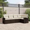 Image de vidaXL Salon de Jardin avec Coussins 5 pcs, Canapés de Terrasse, Ensemble de Meubles de Patio, Mobilier d'Extérieur, Marron 3220132