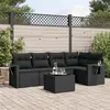 Image de vidaXL Salon de Jardin avec Coussins 6 pcs, Canapés de Terrasse, Ensemble de Meubles de Patio, Mobilier d'Extérieur, Noir 3220134