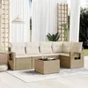 Image de Salon de jardin modulable Lot de 6 pièces VIDAXL résine tressée Beige 62 x 62 x 69 cm