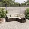 Image de vidaXL Salon de Jardin avec Coussins 5 pcs, Canapés de Terrasse, Ensemble de Meubles de Patio, Mobilier d'Extérieur, Marron 3220152