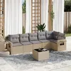 Image de Salon de jardin modulable vidaxl 7 pieces beige rotin 62 x 62 x 69 cm